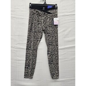 JoyLab Womens High-Rise 7/8 Leggings Black Zebra Crossover V-Waist Medium NWT